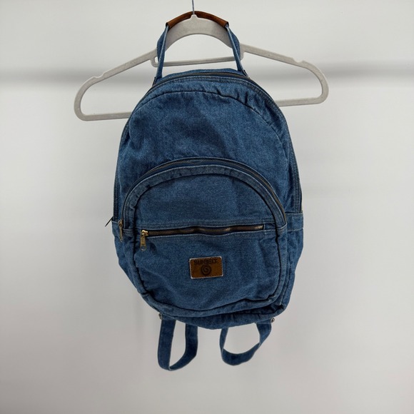 Vintage 90s Sunbelt Denim Medium Backpack Purse Adjustable Straps Y2K Blue - Picture 1 of 13